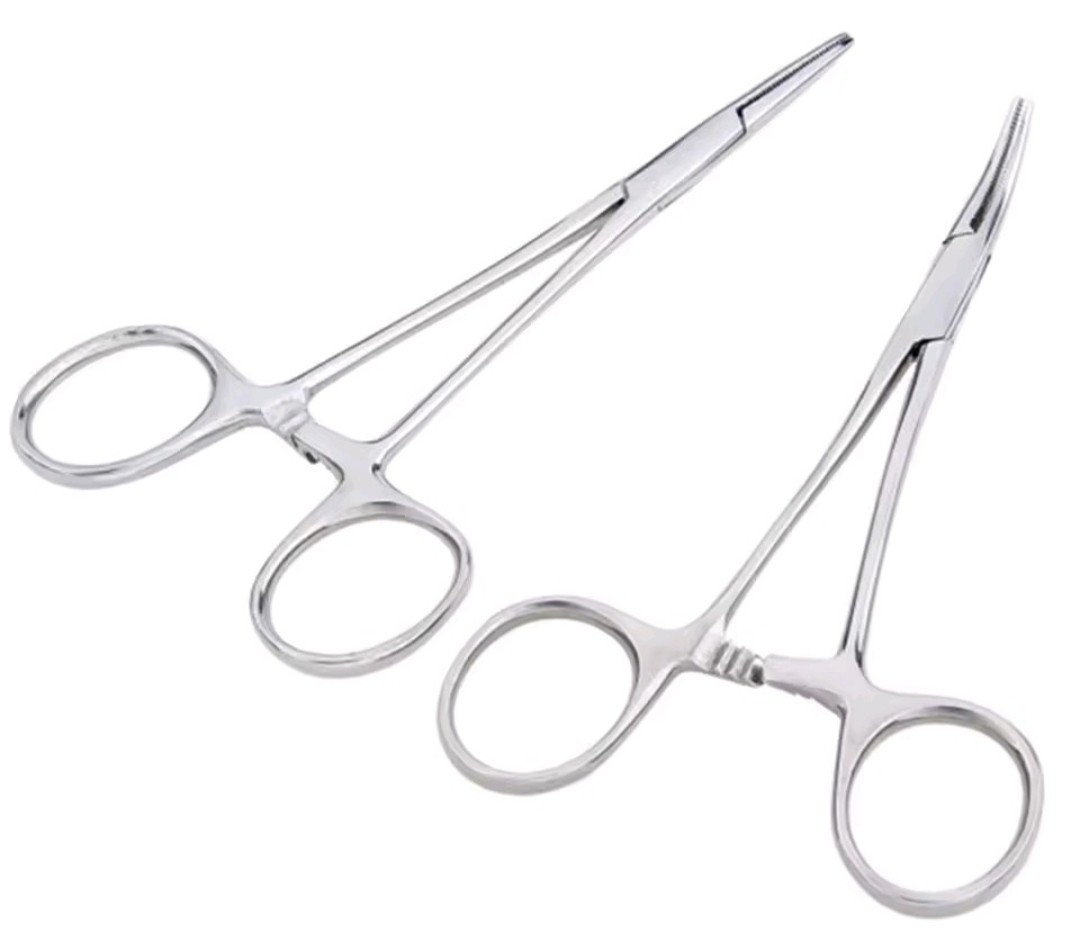 Pair of 2 pliers 20cm straight fishing curved stainless steel self-locking (foreign shipping