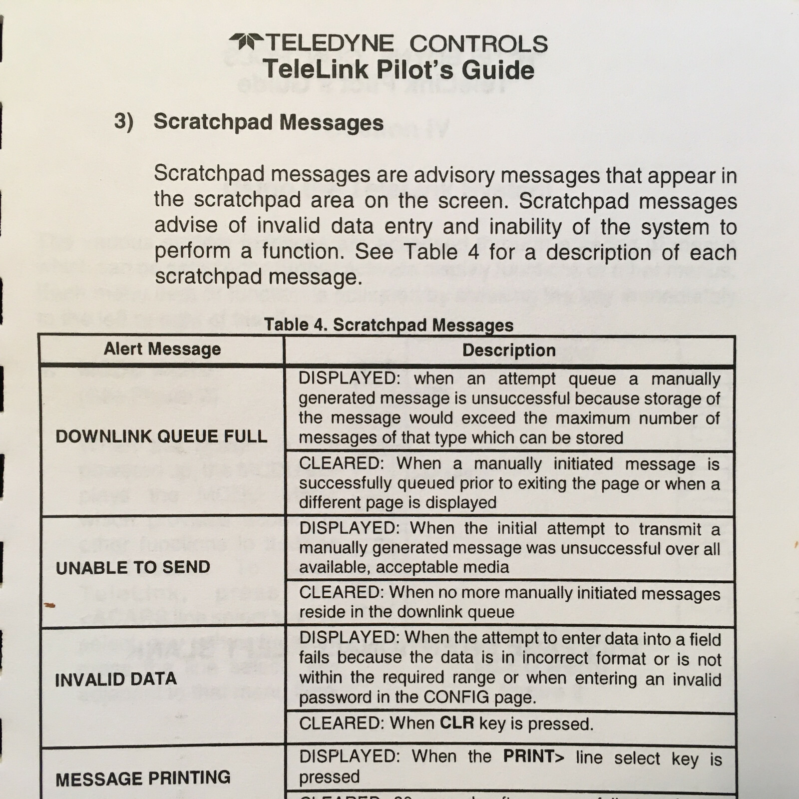 Teledyne ACARS TeleLink System Pilot's Guide Manual