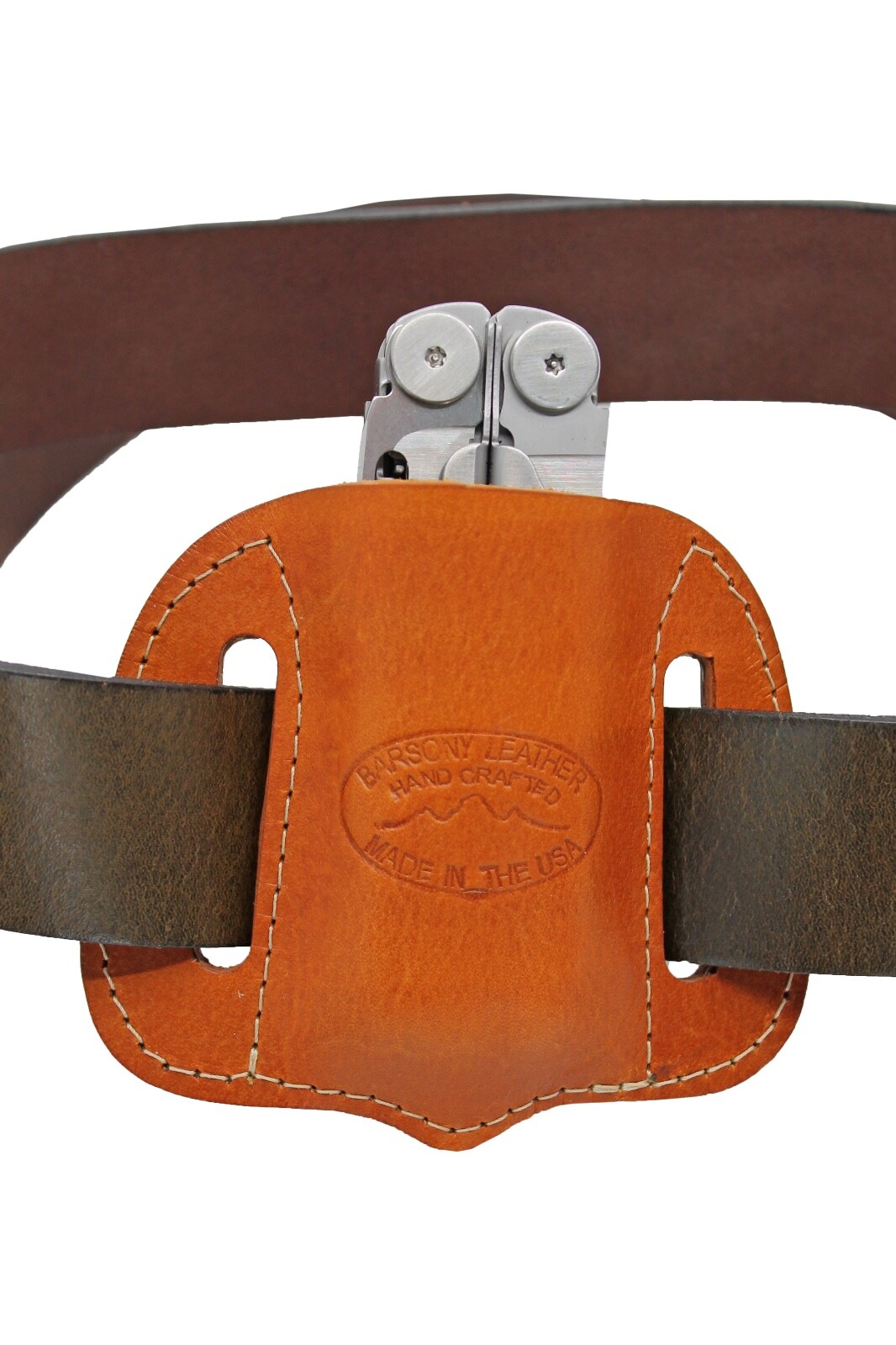 Barsony Leather Pancake Multi-Tool Sheath