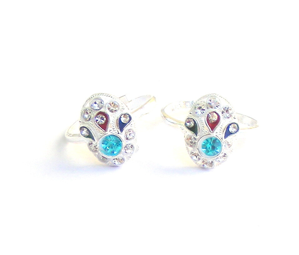 Handmade 925 Sterling Silver Toe Ring Pair Indian Bichiya Pair Adjustable TS 42