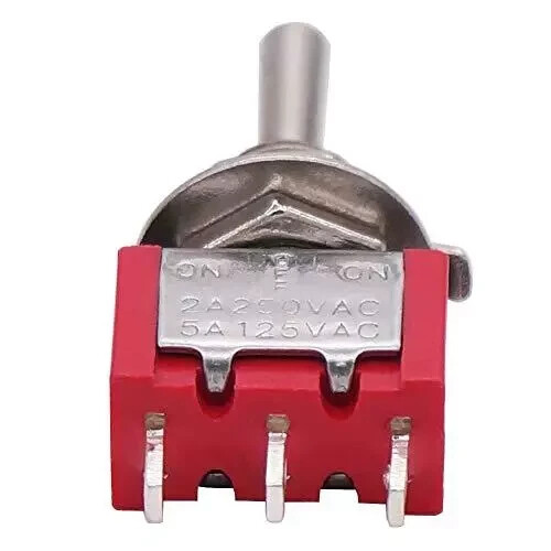 Twidec/6Pcs Mini Momentary Toggle Switch SPDT 3 Position 3 3Pin（ON)-OFF-(ON)
