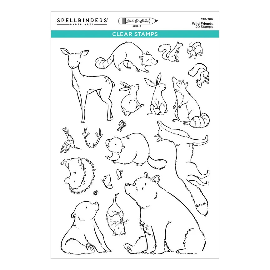 Spellbinders --Wild Friends Clear Stamp Set by Josh Griffiths Studio