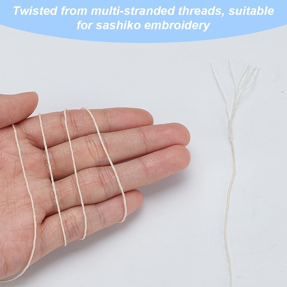 100M Sashiko Thread 100 Cotton Cord Quilting Embroidery Floss for Hand Sewin...