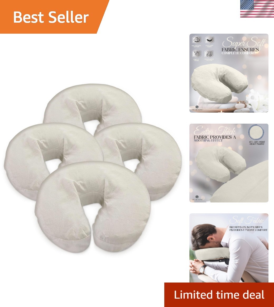 Pack of 4  Extra Thick 100% Cotton Flannel Massage Table Covers - Natural