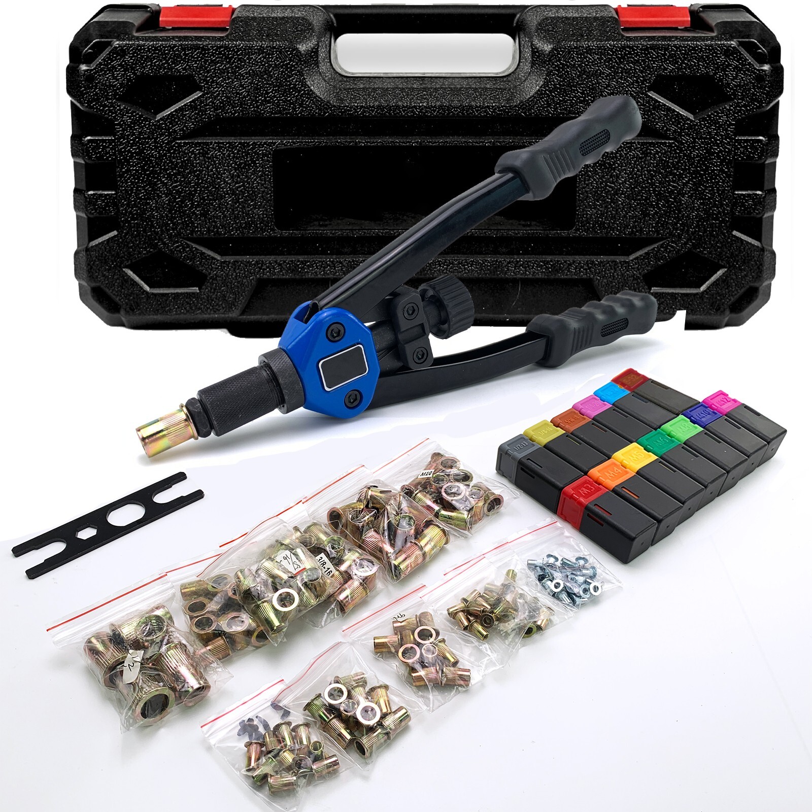 Rivet Gun Kit Rivnut Thread Setting Tool Nut Setter NutSert Metric SAE Riveting