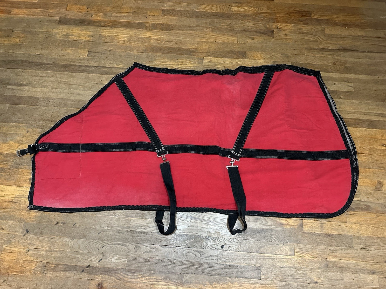 Horse Tack - 68” Red Black Horse Stable Blanket