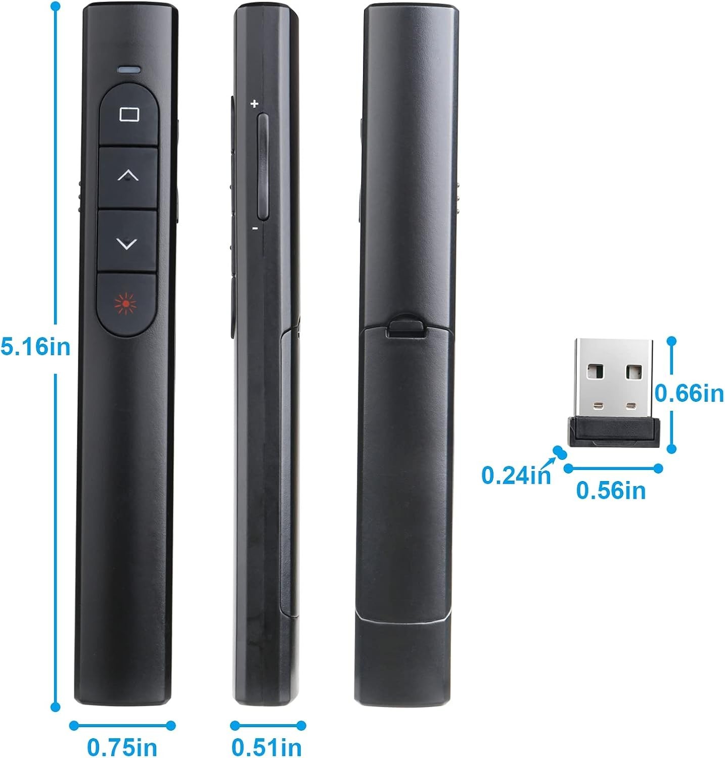 Ergonomic Wireless Presentation Clicker with 100M Range for PowerPoint & Keynote