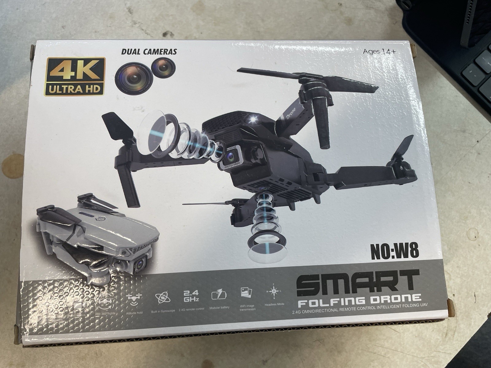 DRONE Professional Drone Ultra HD 4K Dual Camera Black MSRP