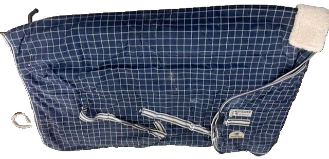 Rhino by SmartPak Equestrian Stable Blanket 81in Blue/ Beige Plaid