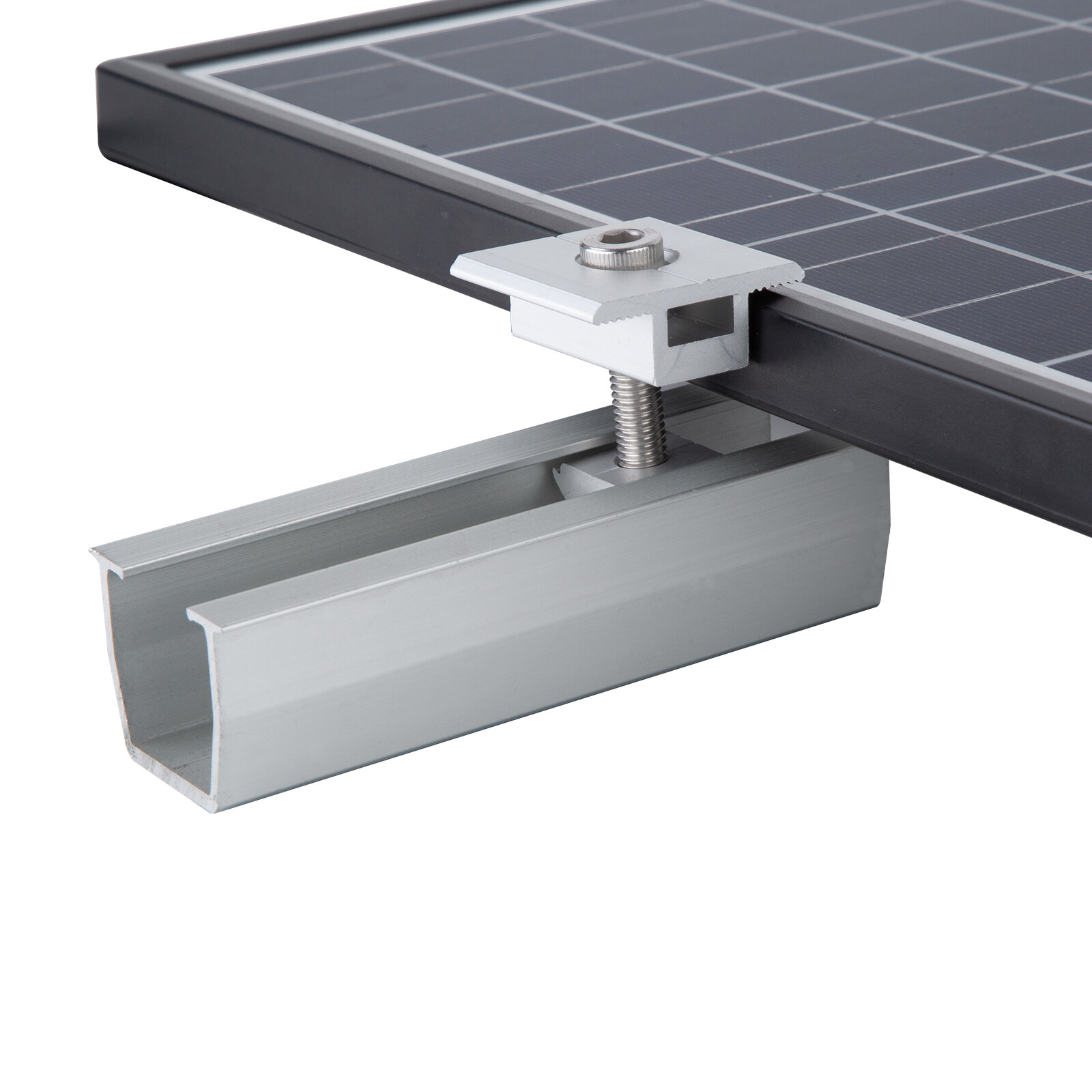 Solar Panel Roof Mount Rail Brackets Kit System for 1-4Pcs Solar Panels Mounting