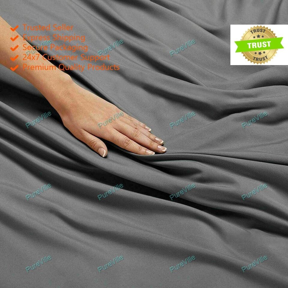 Handmade Solid Uni Microfibre Only Fitted Sheet Grey Color Best For Present
