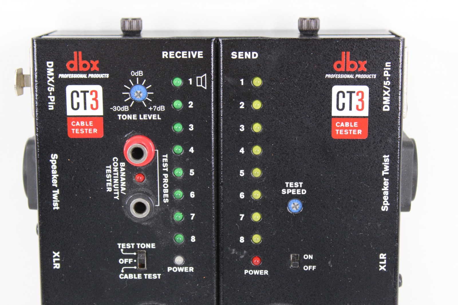 DBX CT3 Advanced Cable Tester 5-Pin Receive & Send Unit Set ** Tested & Works