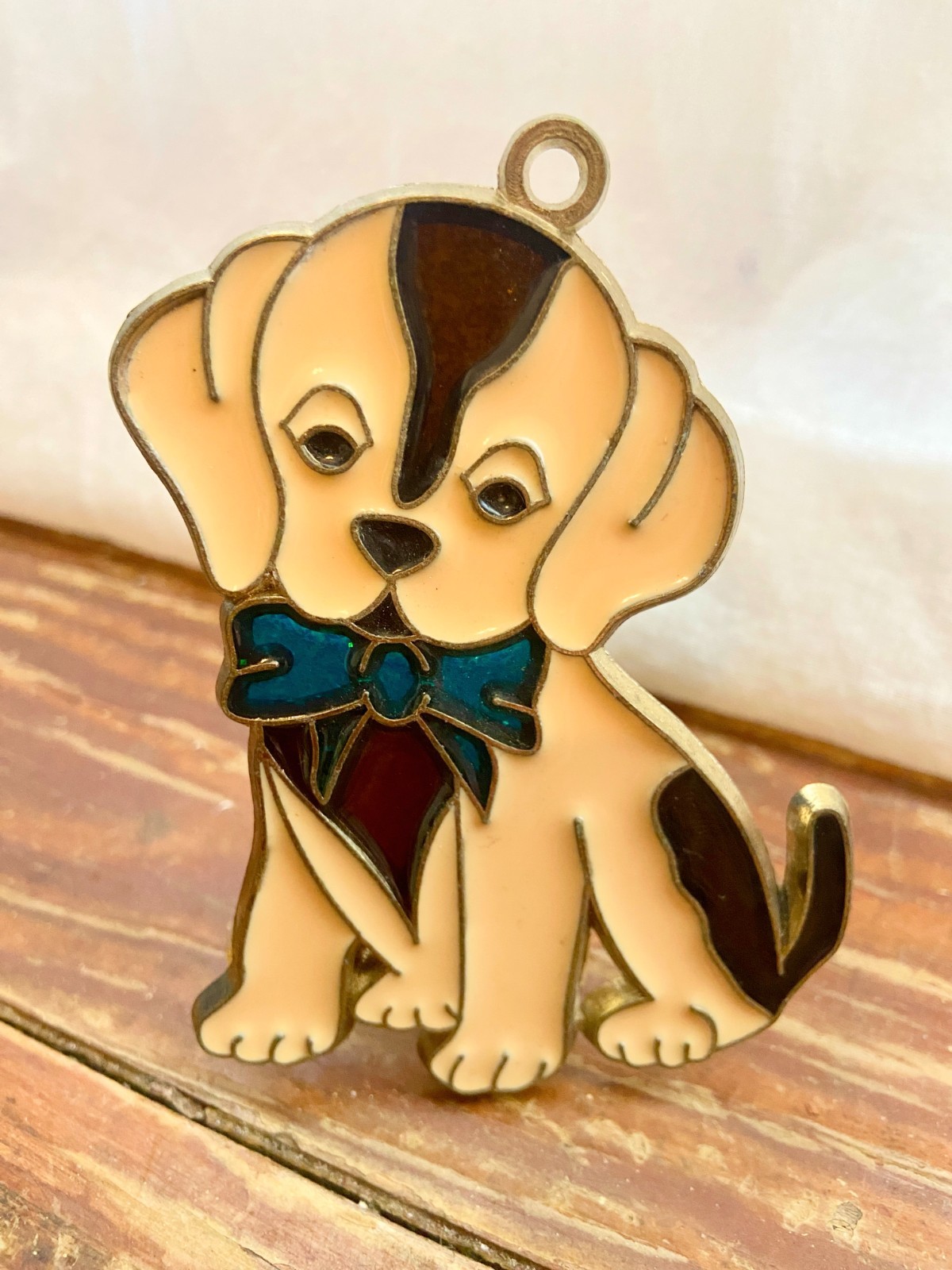 Vintage Puppy Bow Stained Glass Style Sun Catcher Clip On Night Light Cover Only