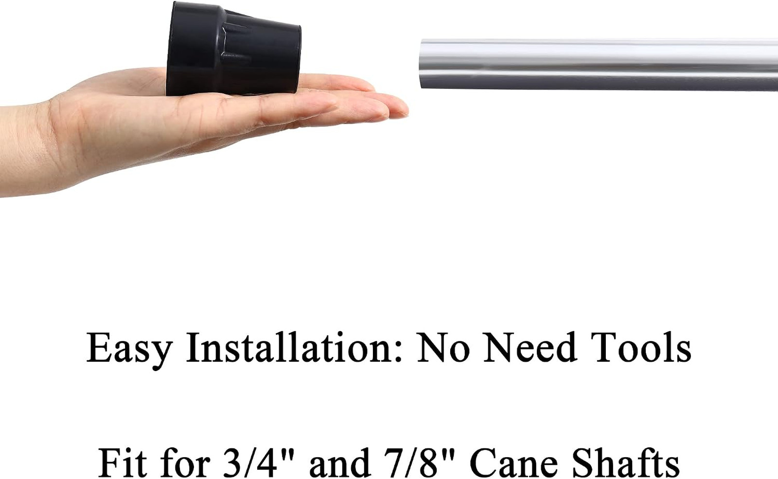 Heavy Duty Cane Tips 1 Inch Rubber Replacement Tips Pair Black Walking Support