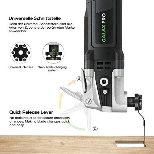 6 Variable Speed Oscillating Multi Tool Kit with Quick Clamp System 3.5A