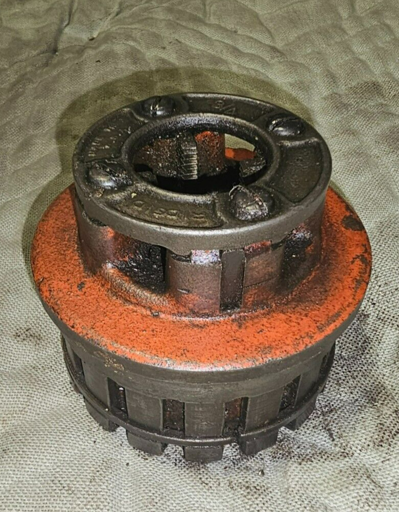 3/4" NPT RIDGID 12-R Old Style Die Head w/RIDGID Alloy RH Set of Dies Included