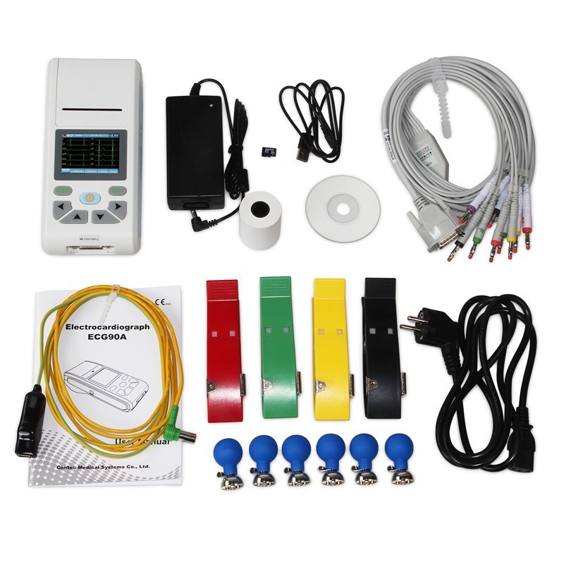 Touch Screen ECG90A Single Channel 12 Leads USB Software Printer EKG ECG Machine