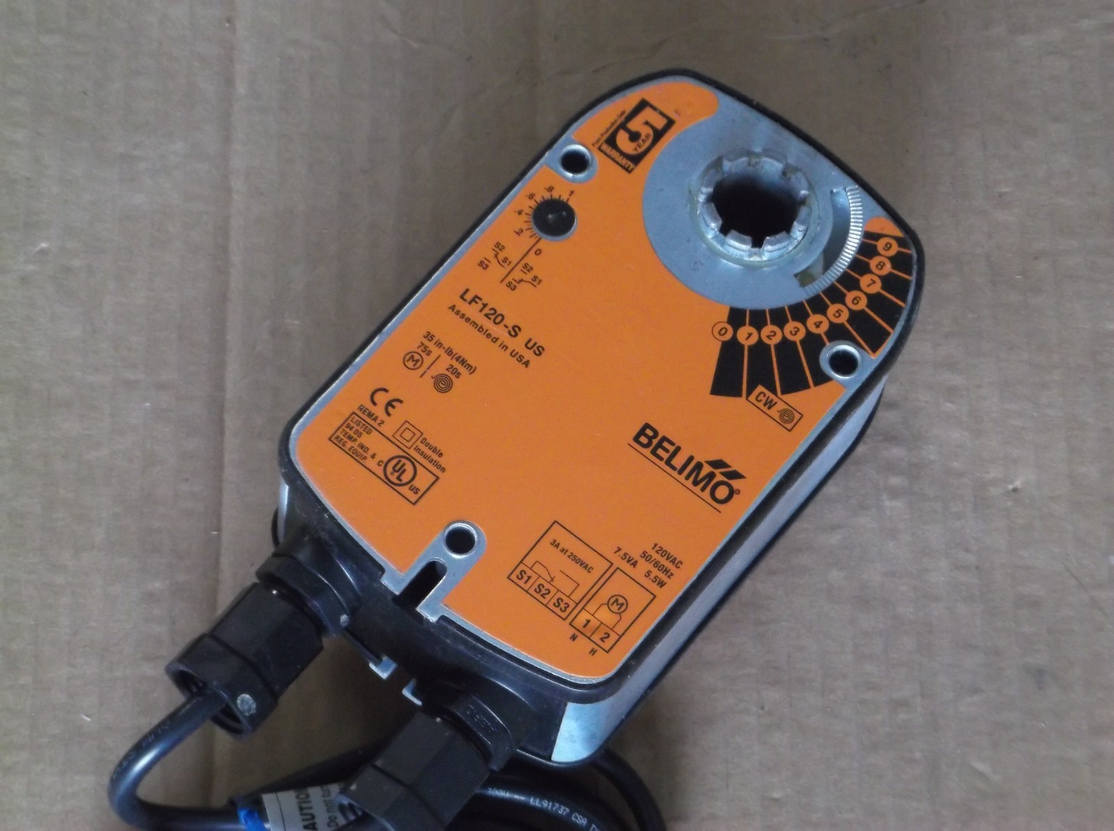 Belimo LF120-S US Spring Return Actuator 100-120 VAC NIB