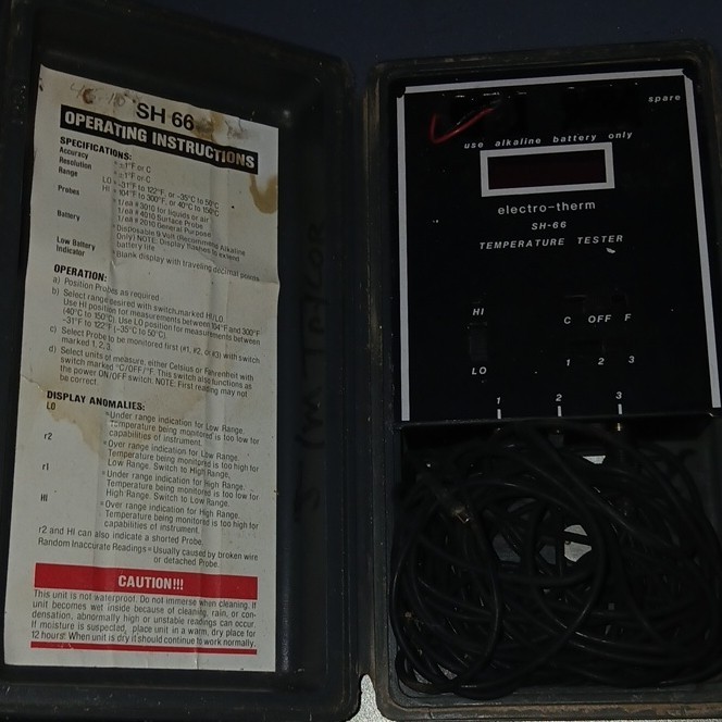 Electro-Therm SH-66 Digital Temperature Tester with Probes and Case