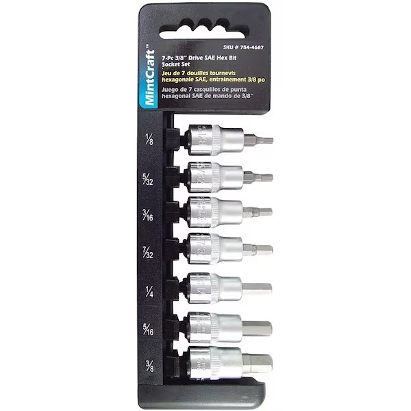 Vulcan Tools Socket Set, Chrome Vanadium Steel, Chrome, 7544687-OG