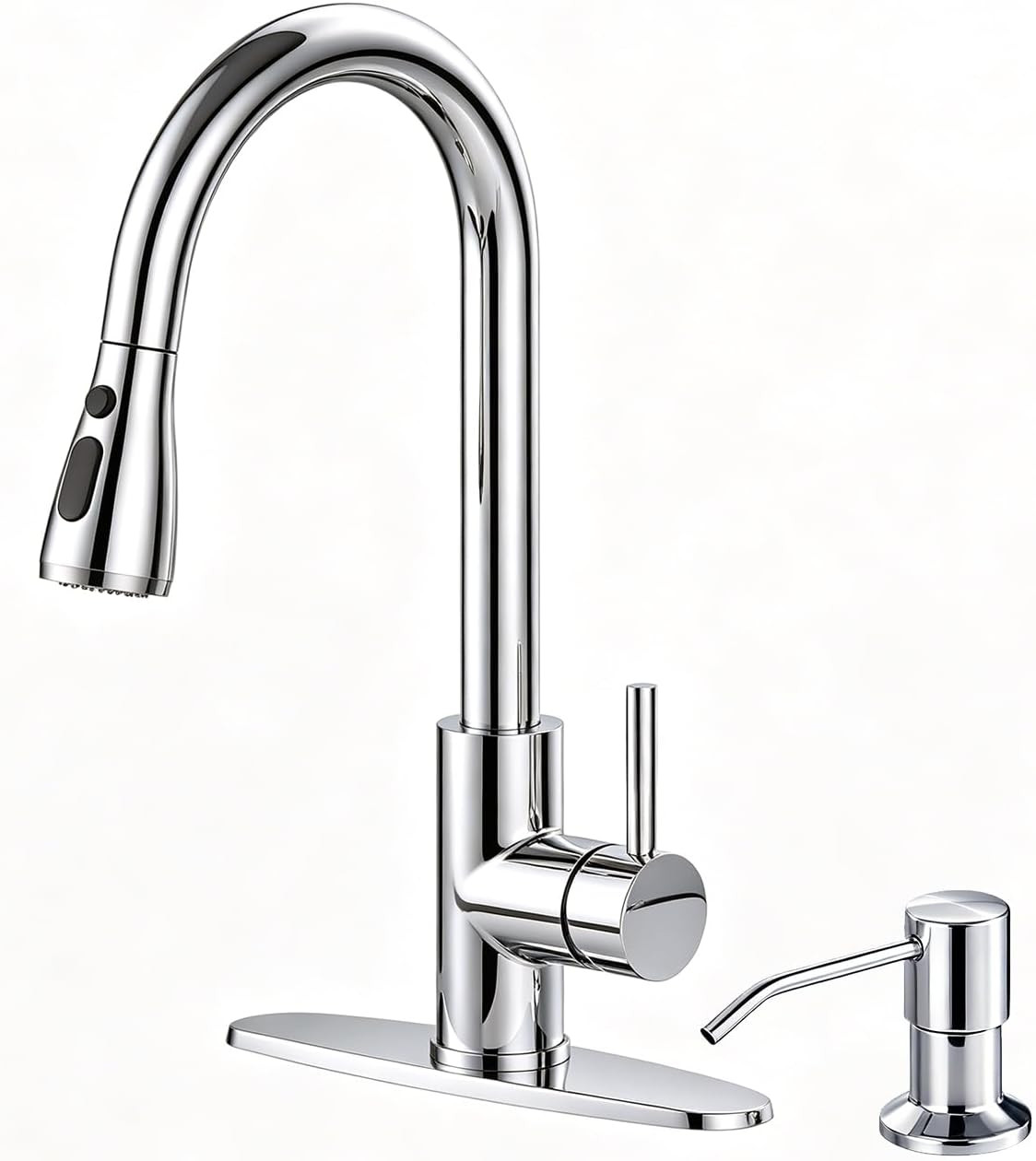Brushed Nickel Kitchen Faucets with Pull down Sprayer Kitchen Sink Faucet With