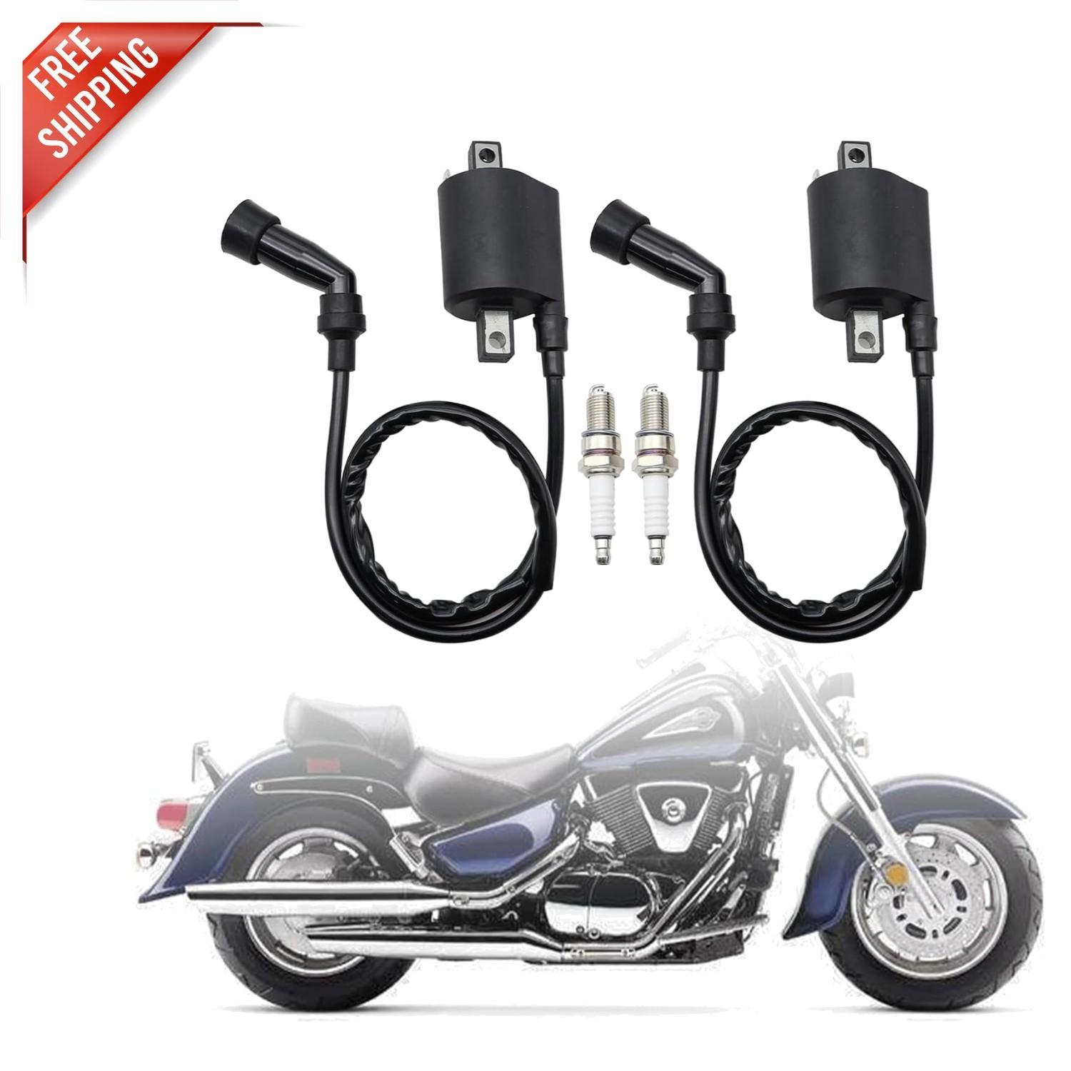 Easy Install Ignition Coil & Spark Plug Set for Suzuki Intruder & Boulevard
