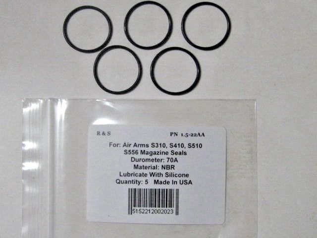 5 Air Arms .177 & .22 Magazine Seals S556 / For S310, S410, S510 / R&S 1.5-22AA