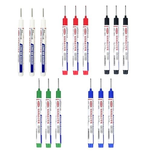 Long Head Deep Hole Marker Pens, 15PCS Long Nib Marker 20mm Quick Dry Waterproof