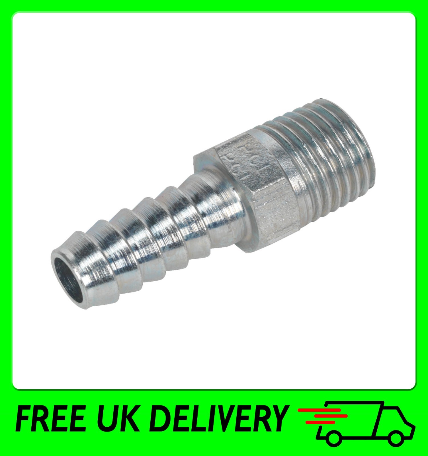 Sealey Screwed Tail piece Male 1/4"BSPT - 5/16" Hose Pack of 5  AC39