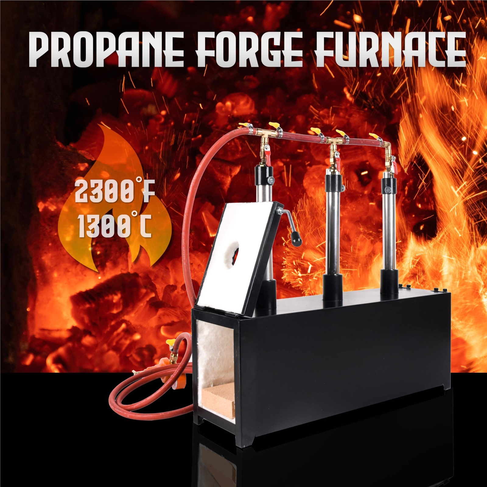 Propane Forge Propane Knife Forge Three Burner w/2 door Large Capacity