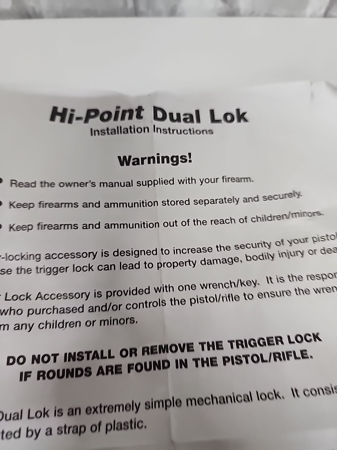 Hi-Point Dual Lok Firearms Trigger Lock