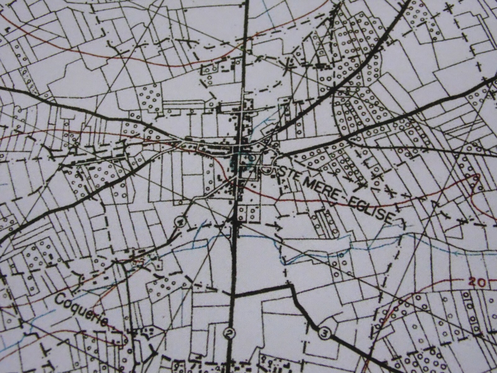 US Normandy Invasion Map 101st 'Ste Mere Eglise' (Carentan dispatch map case)
