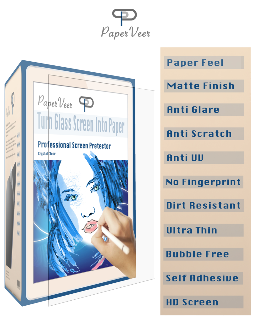 PaperVeer Matte Finish Film Anti-Glare Screen For Apple iPad 12.9 in W Button