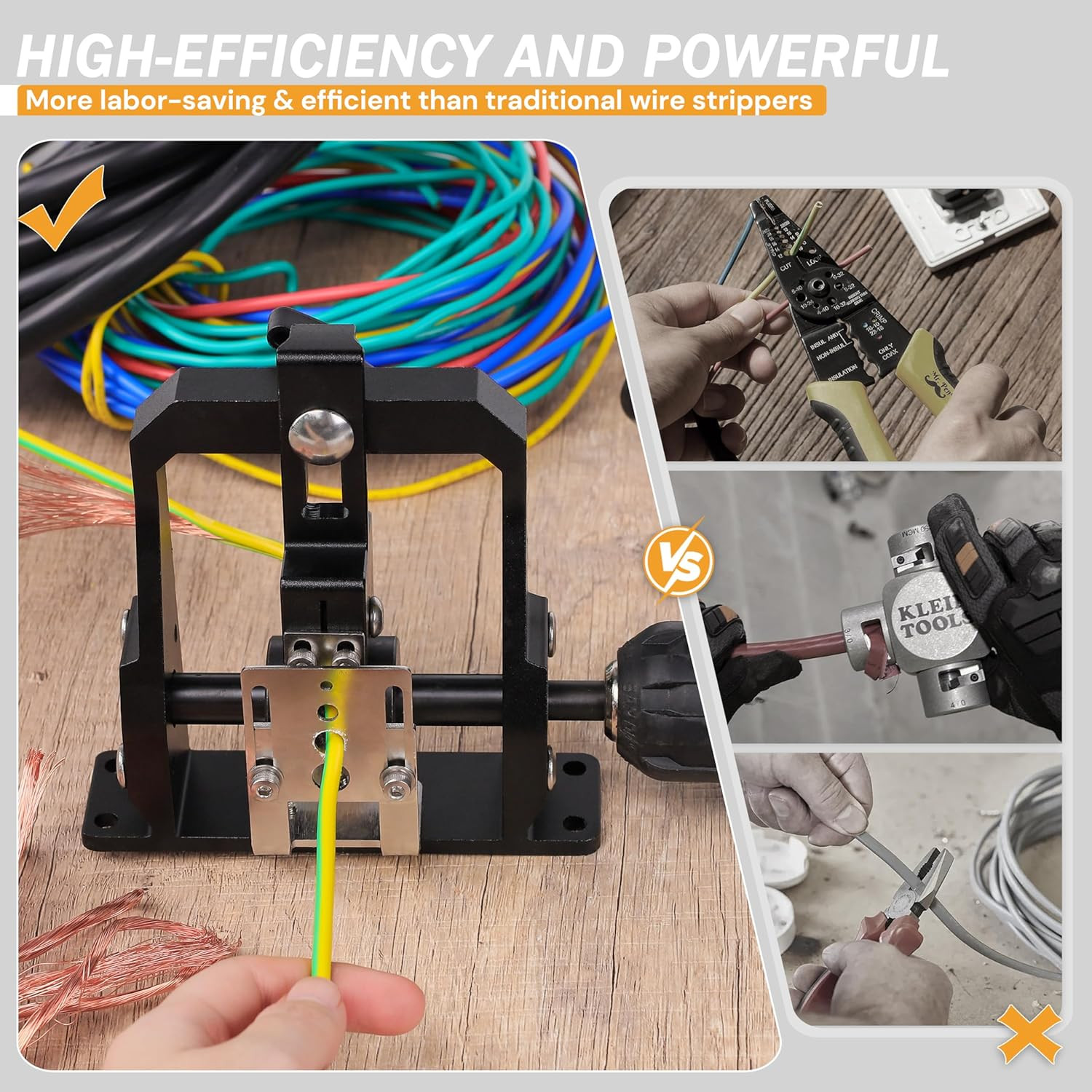 Adjustable Wire Stripper Machine，Professional Drill Powered Cable Stripping Tool