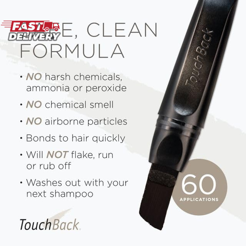 Touchback Pro Gray Root Touch up Marker Applicator - Real Hair Color - Rich Blac
