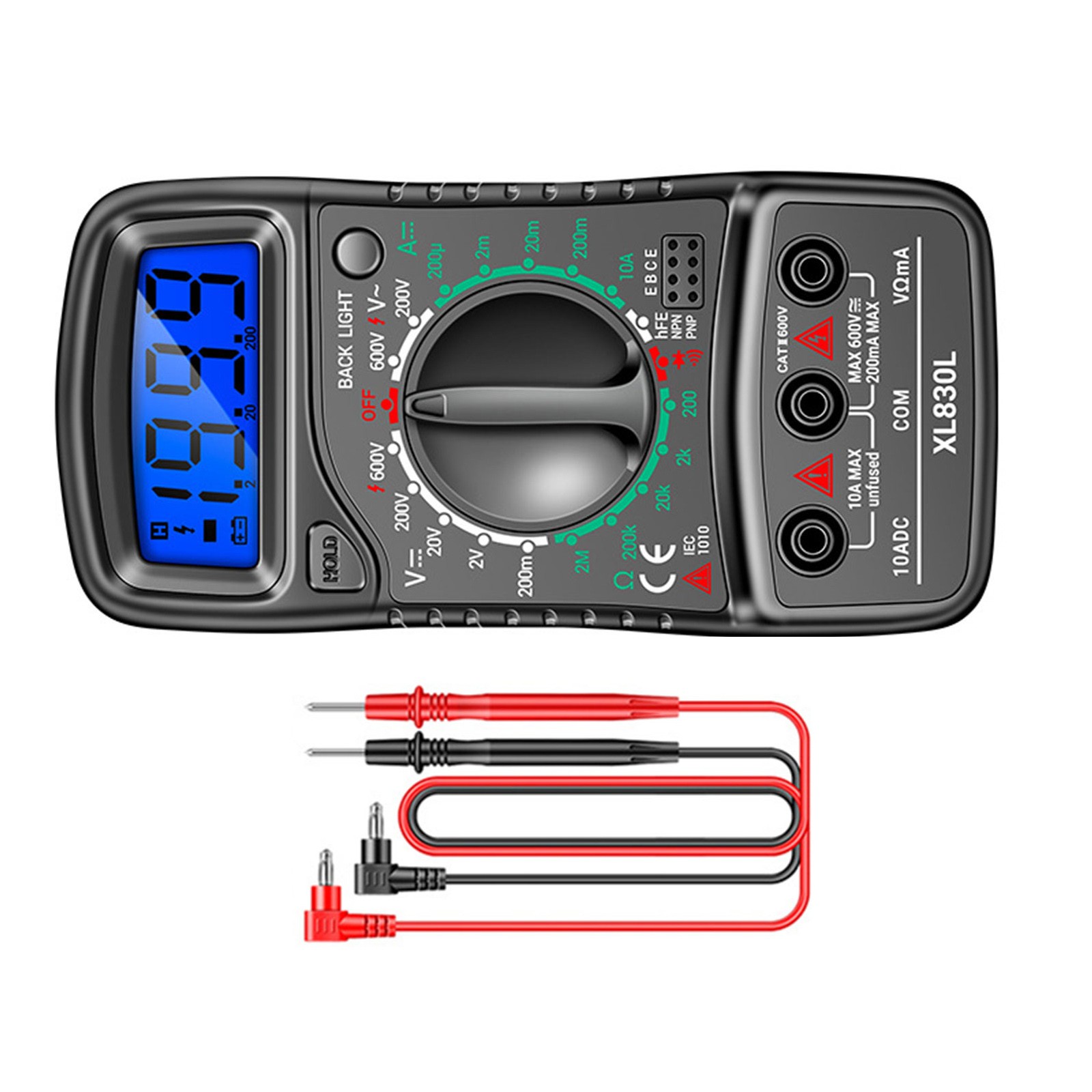 LCD Digital Multimeter Voltmeter Ammeter Ohmmeter Volt AC DC Tester Meter