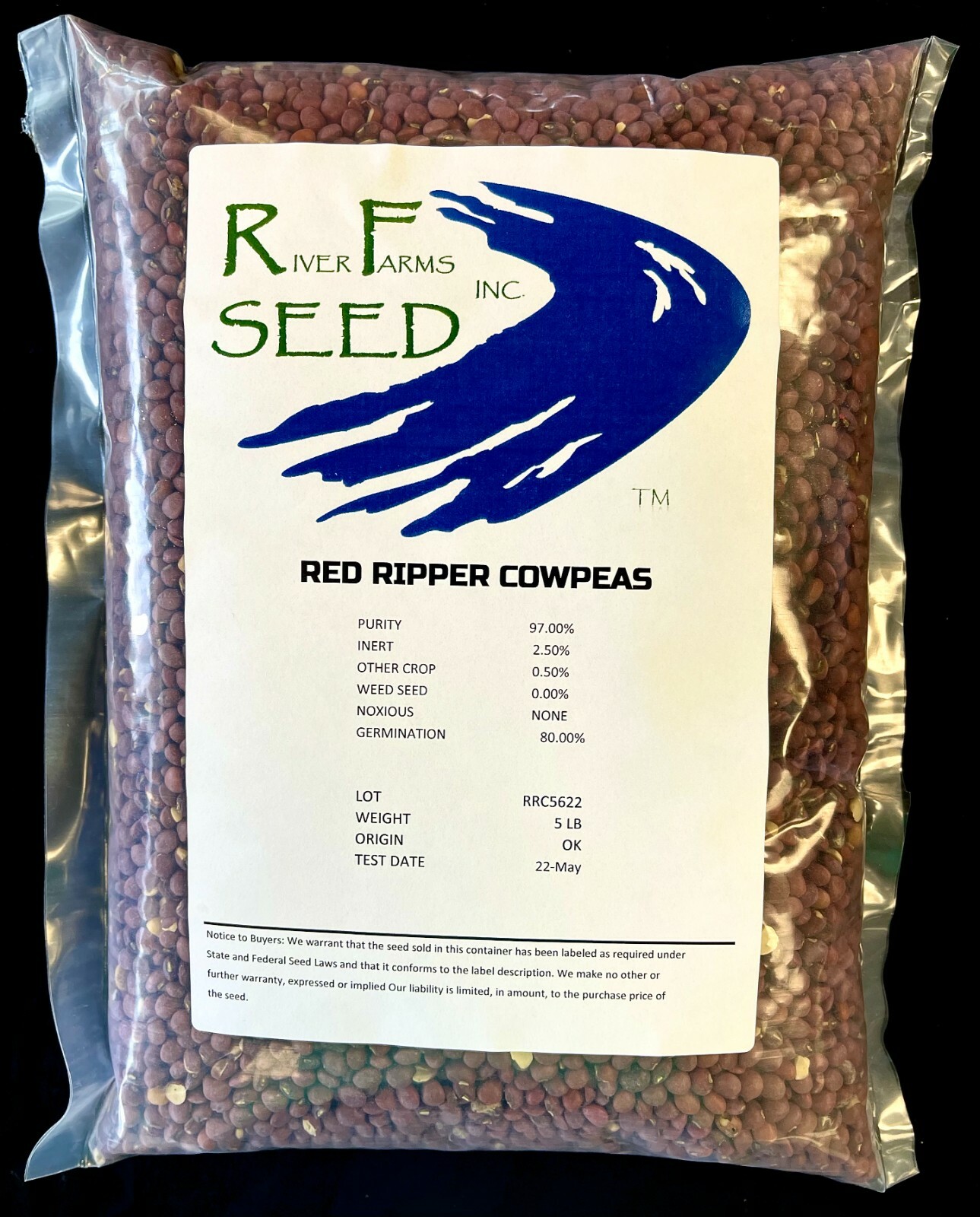 Food plot seed Red Ripper Cow Pea Seed legume 5 lbs