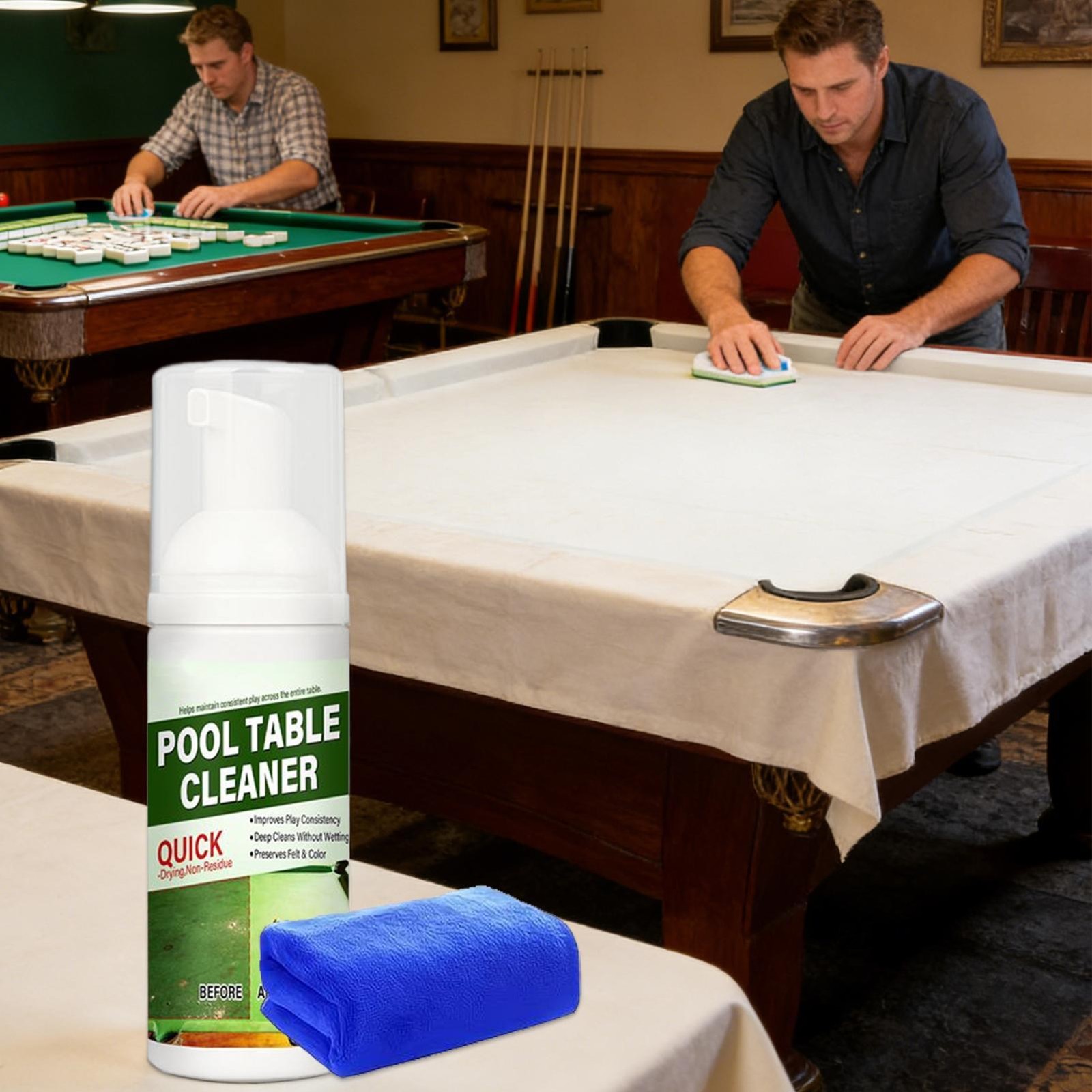 Quick Clean Pool Table Felt Cleaner - Cleaner Spray 100ml & Towel