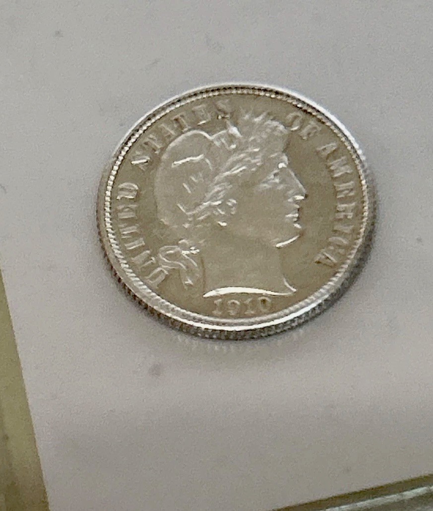 Superlative, 1910 BARBER DIME MIRROR PROOF GEM really FANTASTIC FEATURES BIN 499