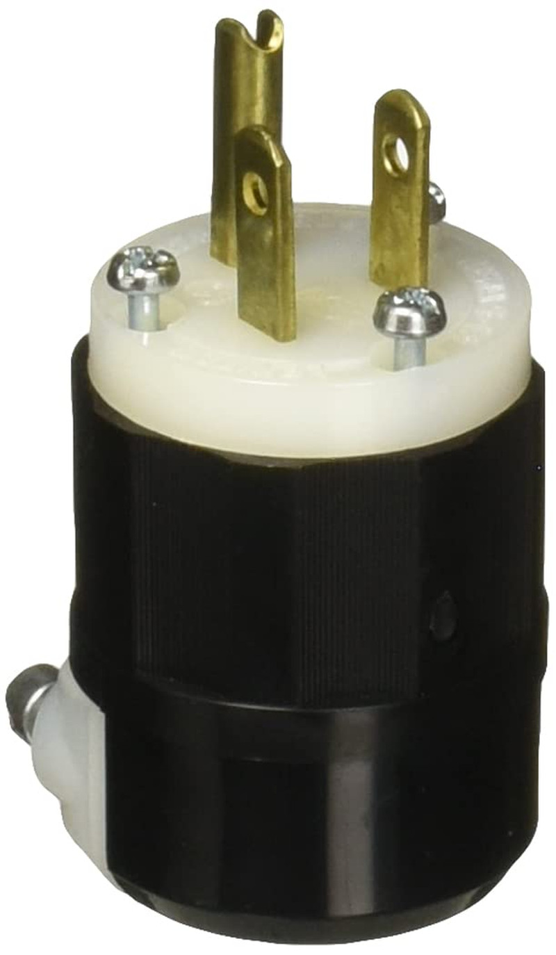 Leviton 5266-C Black-White, 15 Amp, 125 Volt, Industrial Grade, Plug, Straight B