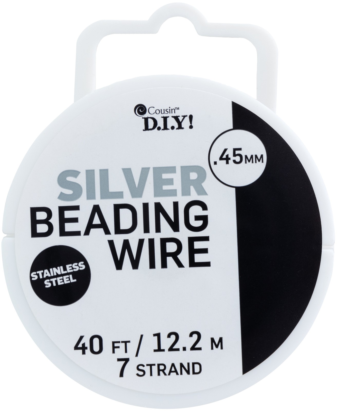 Cousin 32021-02 Cord Basics 7-Strand Beading Wire .45mmX40'-Silver (6Pk)