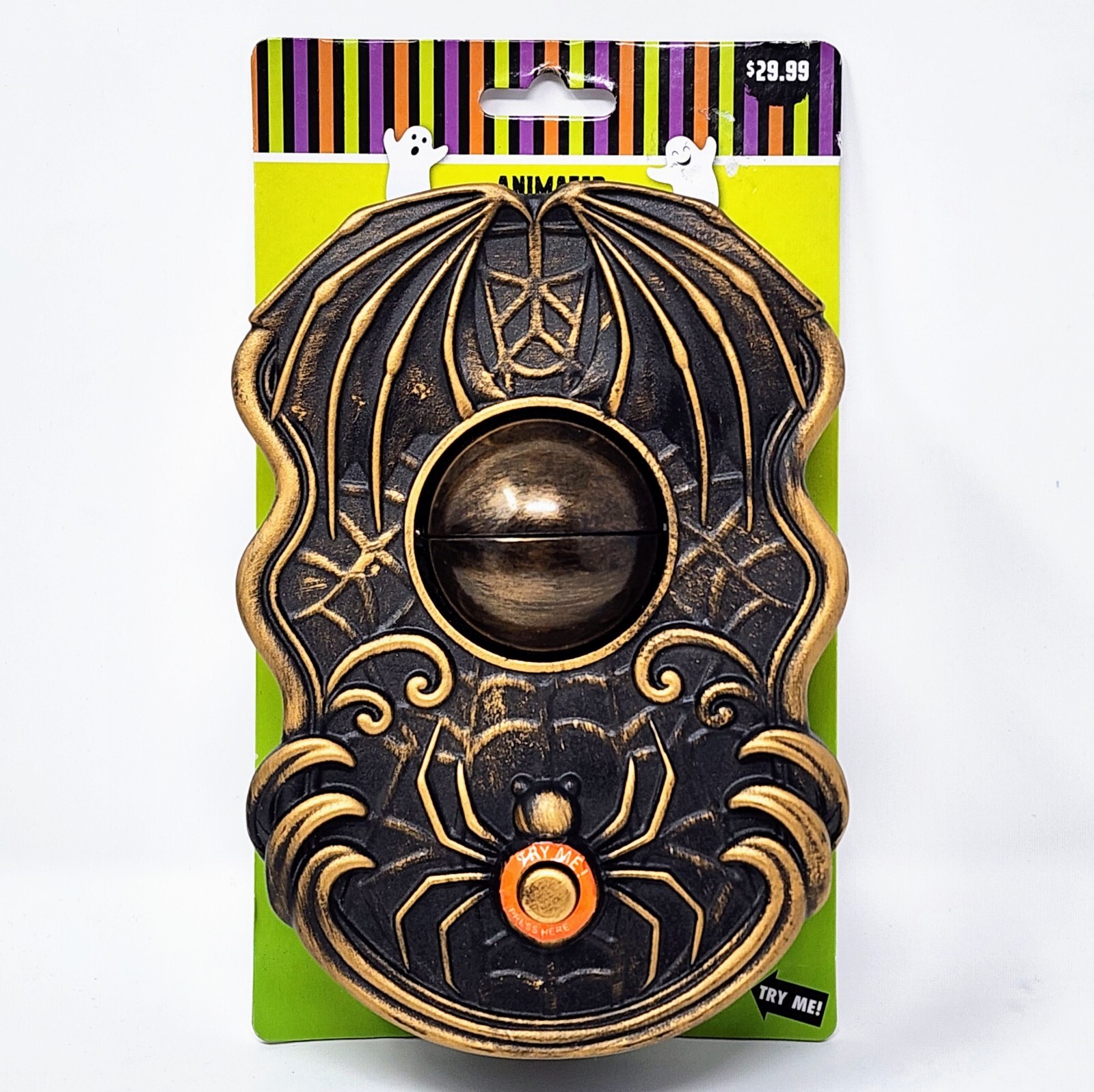 Animated LED Eyeball Doorbell w/ SOUND Light Up VOICE ACTIVATED Halloween Props