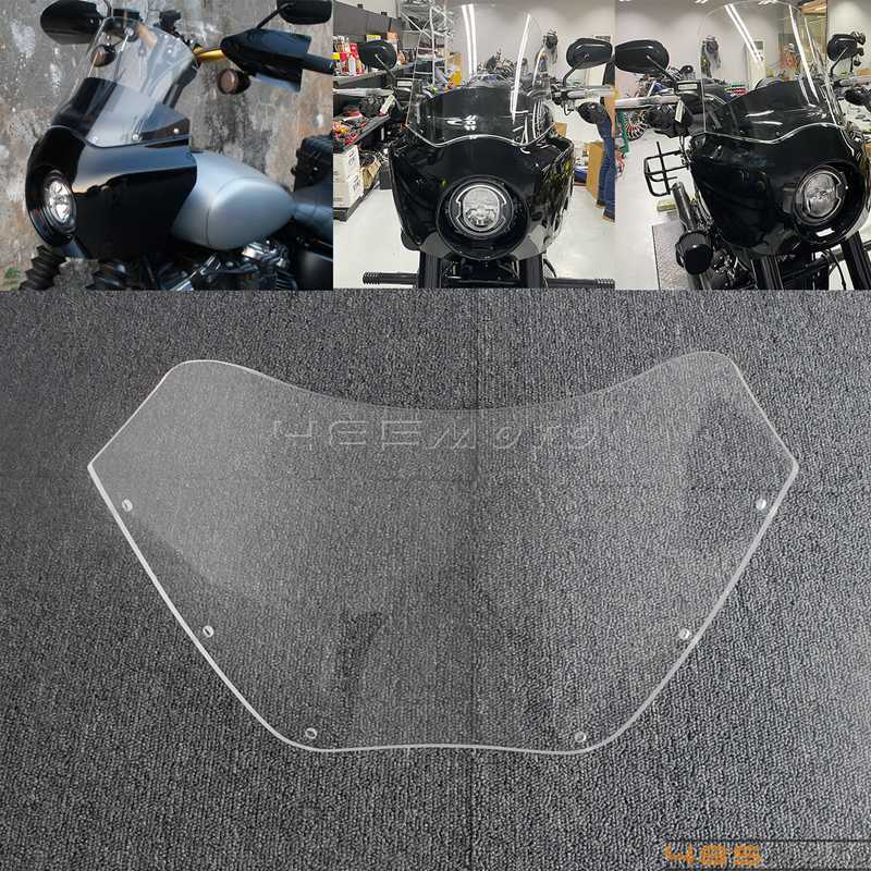 Motorcycle 11'' Headlight Windshield For Harley Dyna FXD FXDL FXDC Softail FXLRS