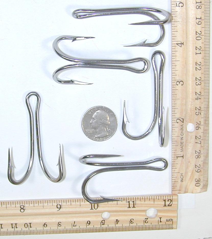 10 8/0 7982HS Stainless Steel Two Prong double hook Tuna Lure hooks