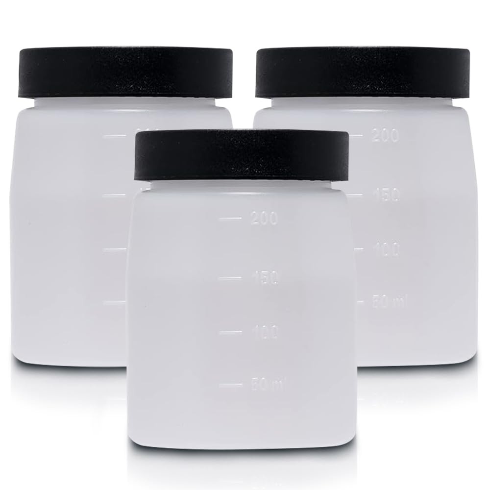 Bronze Tan Cups with Lids (3Pack) - 200ml Storage Bottles for DHA Spray Tan