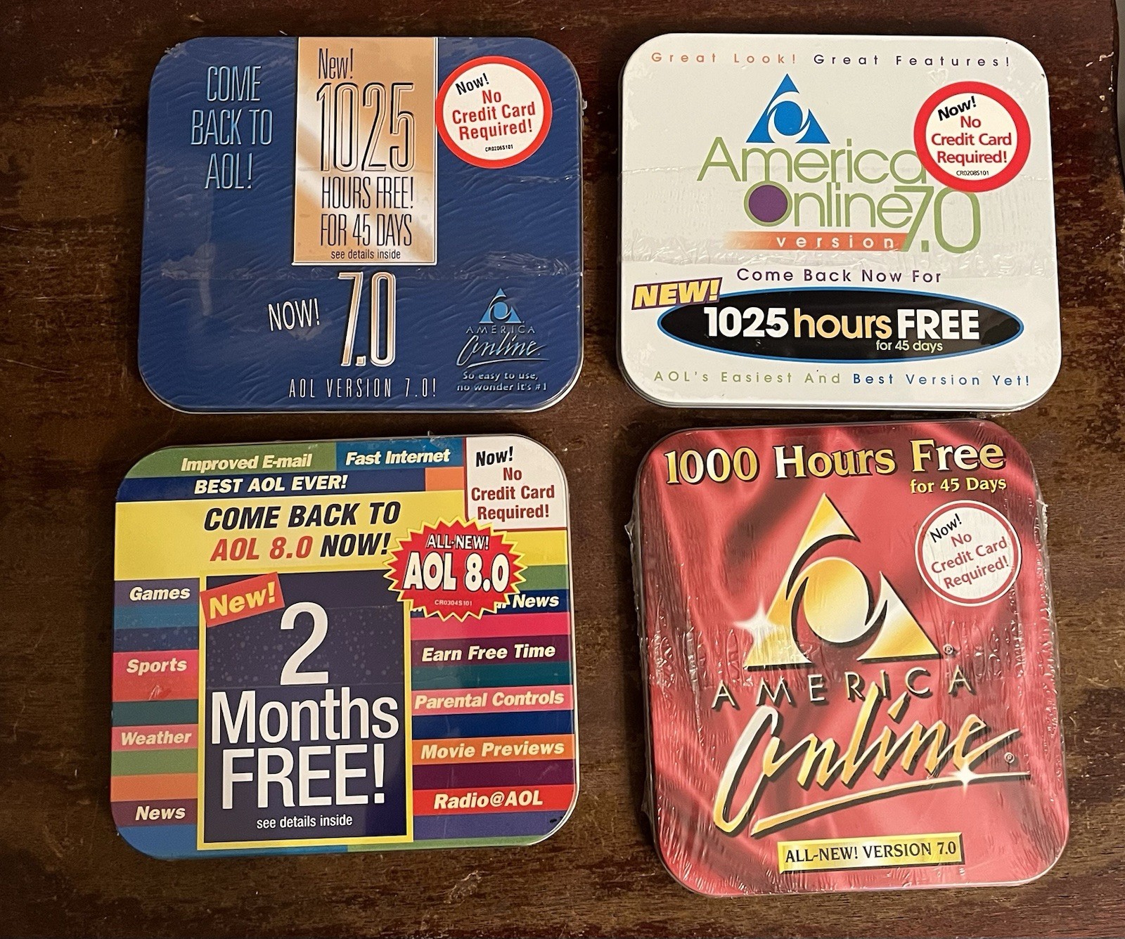 Vintage  AOL AMERICA ONLINE Internet Install Discs Lot Of 4 NEW IN SHRINK WRAP