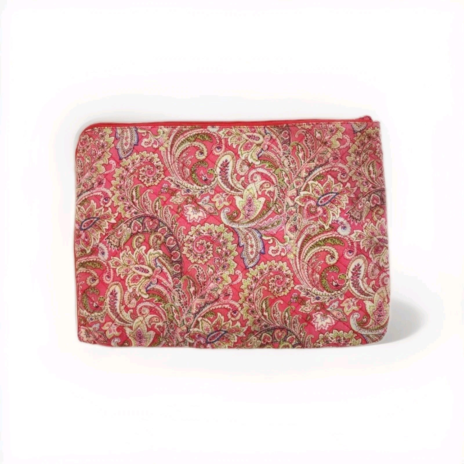 RAYMOND WAITES IPAD CASE Pink, Yellow, Green PAISLEY Padded 13" Quilted Granny
