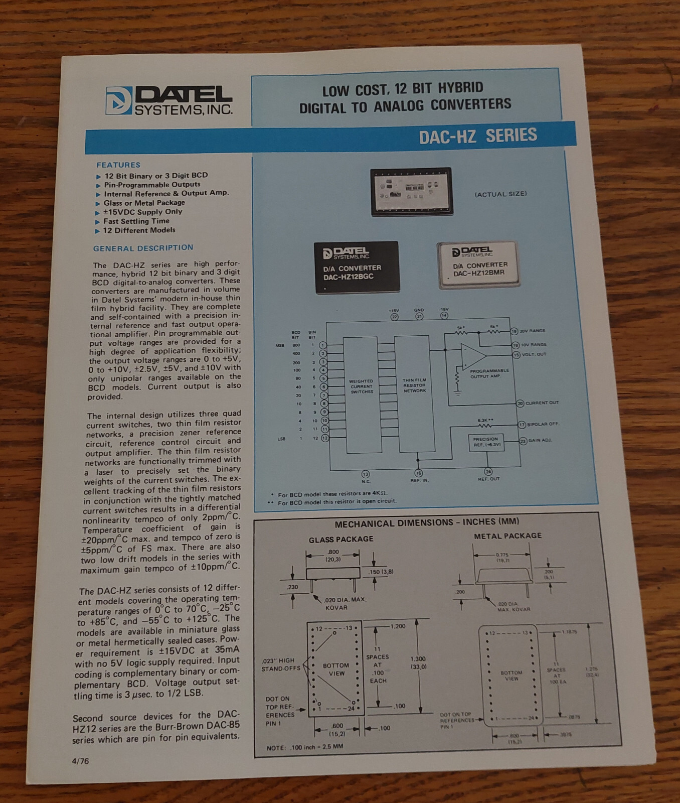 Datel Intersil 1980 Data Acquisition Products – Instruments and Systems Catalog