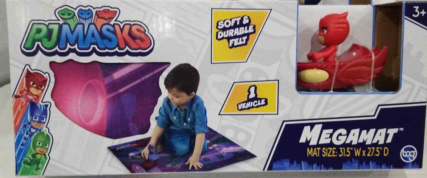 PJMasks Mega Mat - 31.5 x 27.5  Soft & Durable felt with 1 vehicle