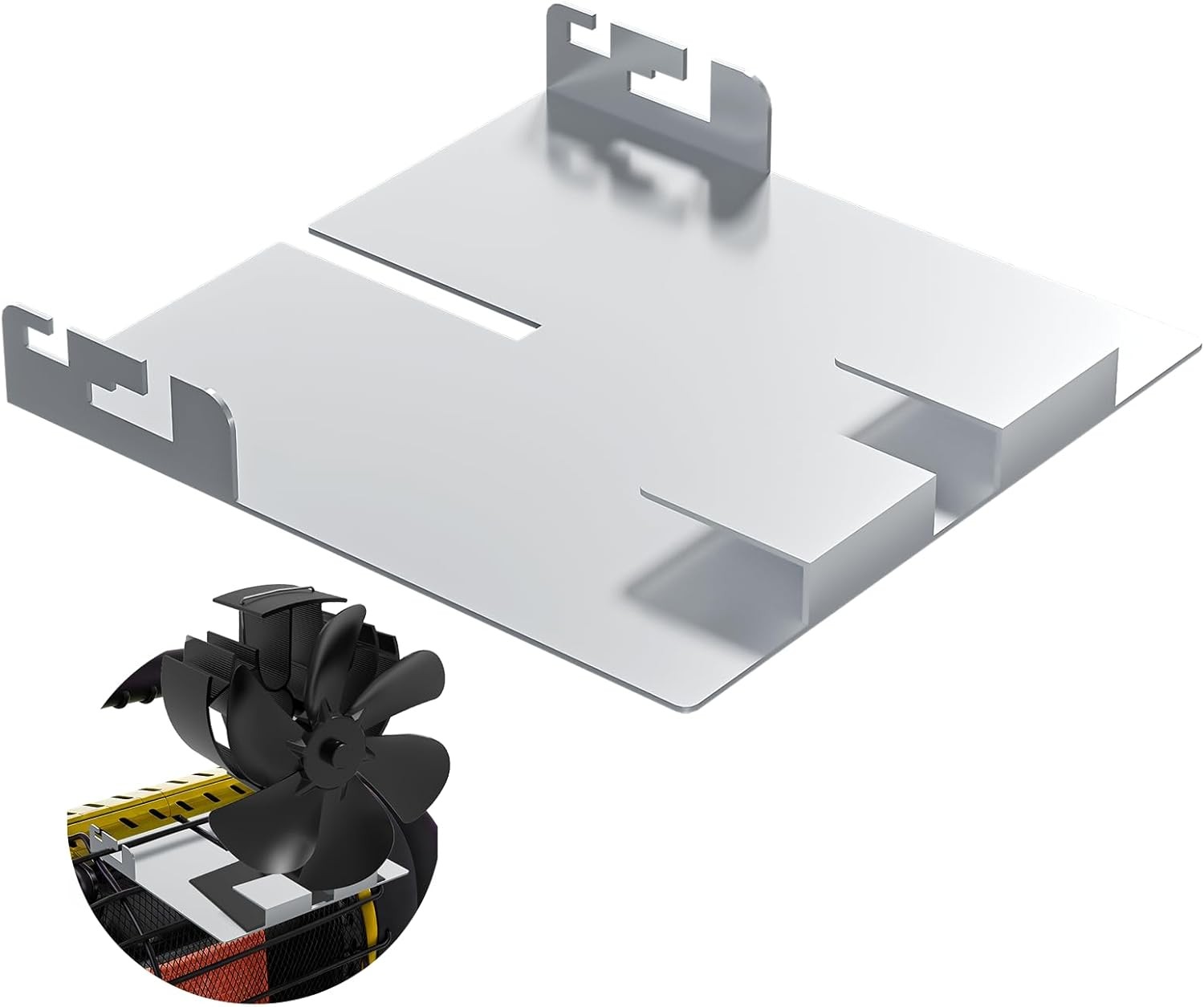 Wood Stove Fan Bracket Compatible for Mr. Buddy Heater, Heater Holder & Shelf wi